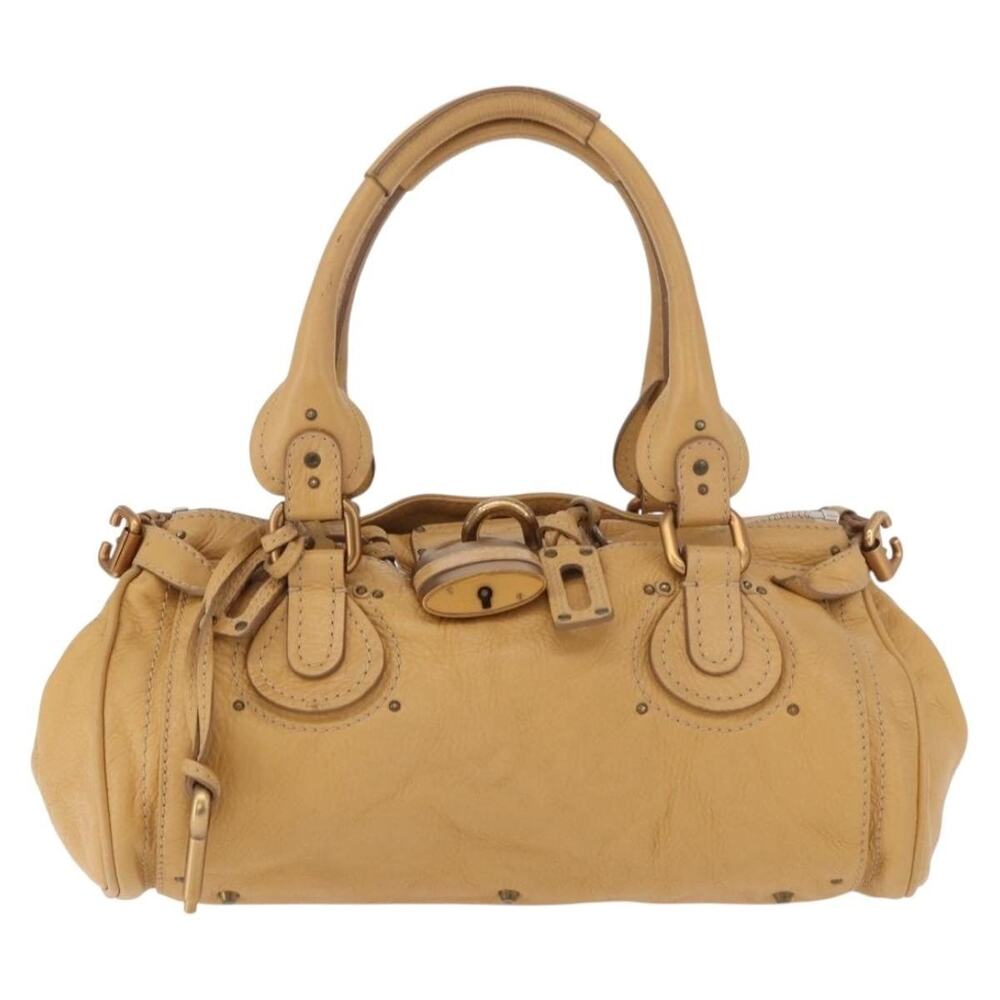Chloe Leather Paddington Handbag Beige